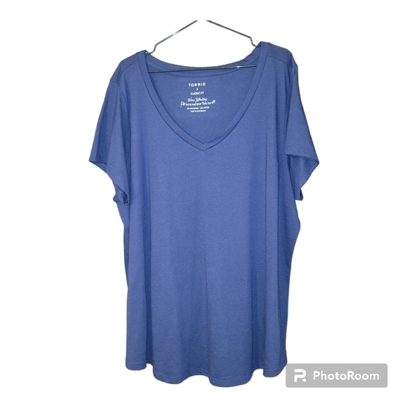 + Torrid navy blue vneck short sleeve relaxed fit short sleeve tshirt - Picture 7 of 11